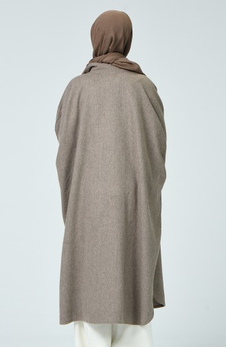 Geknöpftes Langes Poncho 8001-01 Nerz 8001-01