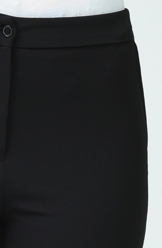 Pantalon Taille Haute Avec Poche 1738-01 Noir 1738-01