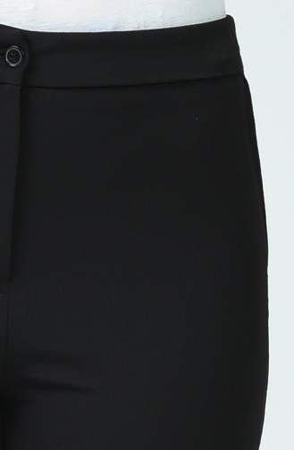 High waist Pants with Pockets 1738-01 Black 1738-01