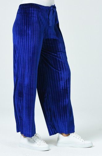 Pantalon Plissé Velours 2501-01 Bleu Roi 2501-01