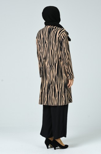 Big Size Leopard Striped Set of 3 Camel Black 1432A-01