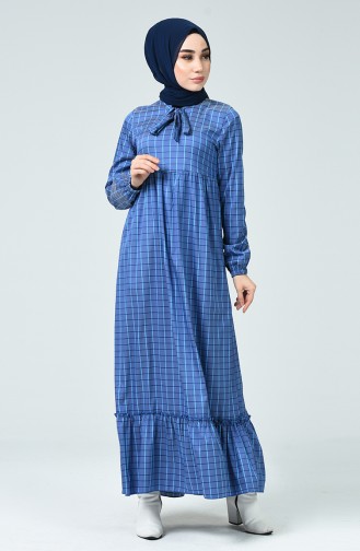 Dark Blue Hijab Dress 1348-03