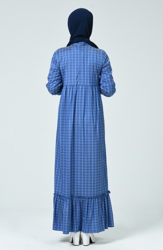 Dark Blue Hijab Dress 1348-03