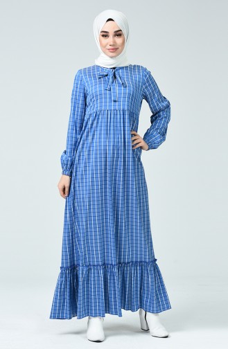 Blue Hijab Dress 1348-04