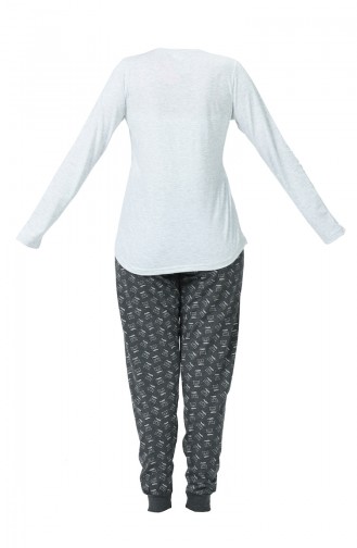 Ensemble Pyjama à Manches Longues Pour Femme 903219-B Gris Melanj 903219-B