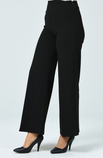 Pantalon Large en Tricot 1740-03 Noir 1740-03