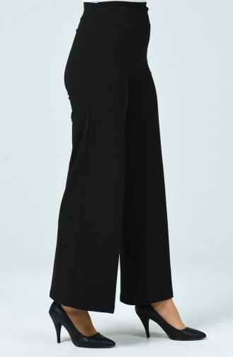 Pantalon Large en Tricot 1740-03 Noir 1740-03