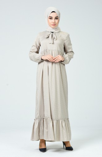 Robe Froncée 1349-06 Beige 1349-06