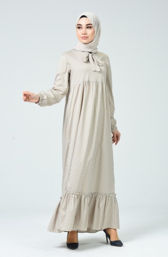 Robe Froncée 1349-06 Beige 1349-06