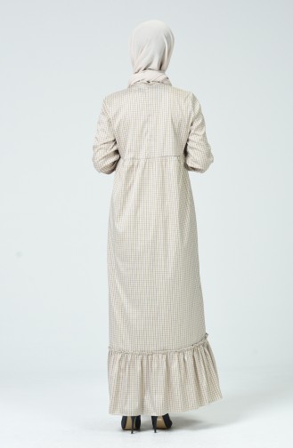 Pleated Dress Beige 1349-06