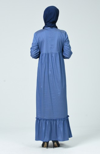 Gerafftes Kleid  1350-05 Dunkel Blau 1350-05