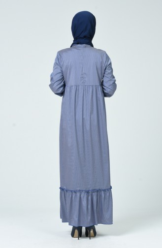 Robe Froncée 1350-06 Bleu Blanc 1350-06