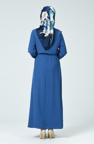 Kleid mit elastischer Arm 0048-02 Indigo 0048-02