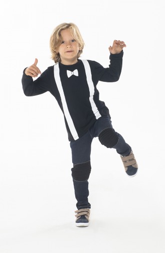 Boys Pant Shirt Suit Black White 079