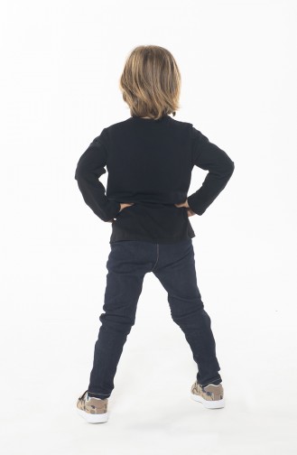 Erkek Çocuk Pantolon Tshirt Takım ZN-SS-079 Siyah Beyaz 079