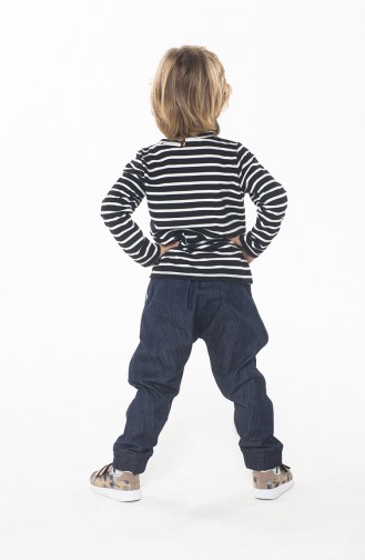Erkek Çocuk Pantolon Sweatshirt Takım ZN-SS-083 Siyah Lacivert