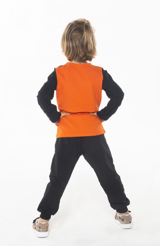 Ensemble Pour Enfant Garçon ZN-SS-084 Noir Orange 084