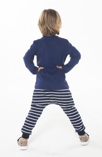 Ensemble Enfant ZN-SS-102 Bleu Marine Blanc 102