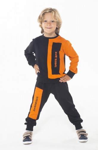 Jungen Hose-Tshirt Anzug  ZN-SS-108 Schwarz Orange 108