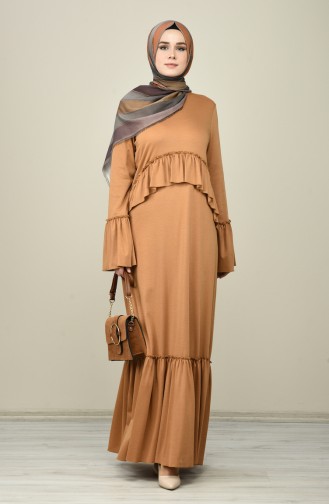Senf Hijab Kleider 8086-01