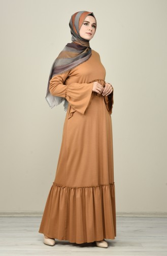 Senf Hijab Kleider 8086-01