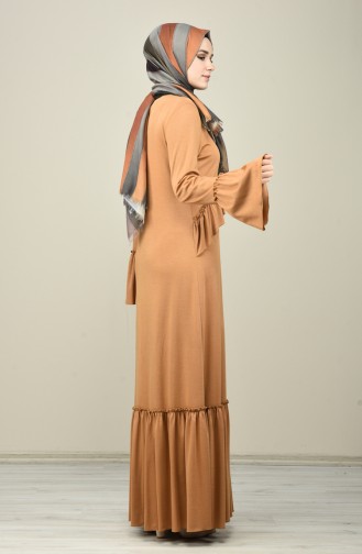 Senf Hijab Kleider 8086-01