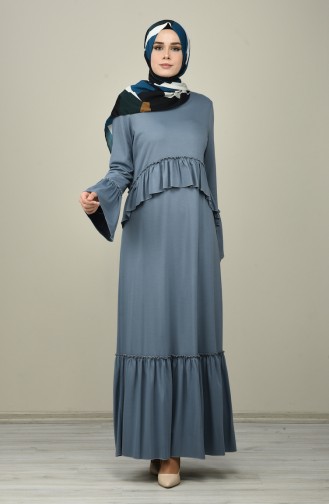 Pleated Dress Indigo 8086-06