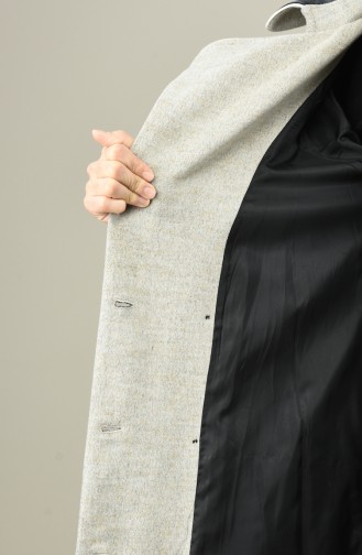 معطف طويل رمادي 4001-01