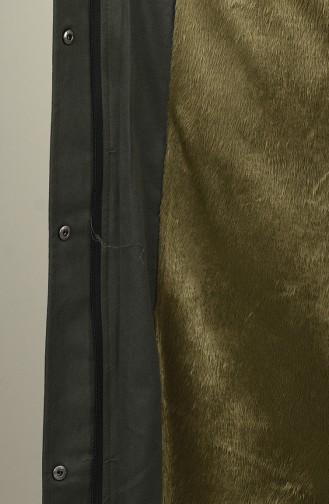 Hooded Long Coat 4042-07 Dark Khaki 4042-07