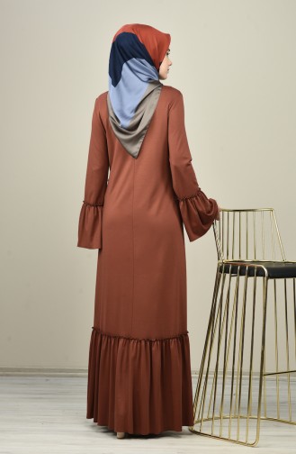 Robe Hijab Couleur Brun 8086-05