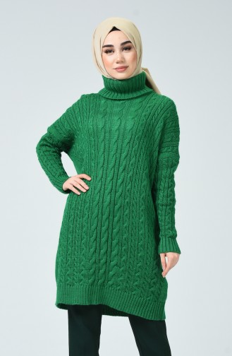 Tricot Long Sweater Emerald Green 1939-02
