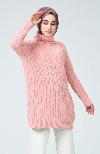 كنزة تريكو طويلة باودر 1939-05