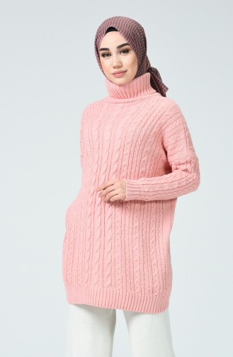 كنزة تريكو طويلة باودر 1939-05