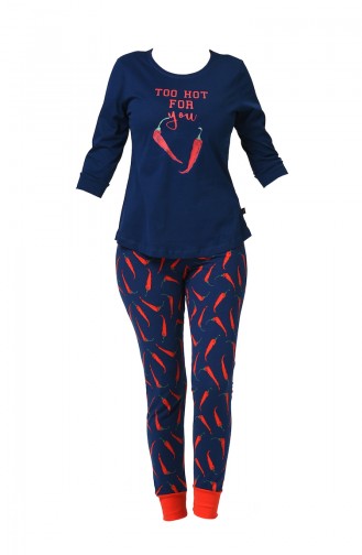 Bayan Pijama Takımı 902110-A Lacivert