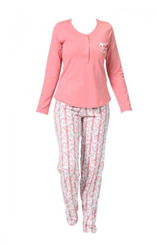 Ensemble Pyjama à Manches Longues Pour Femme 904087-B Rose Pâle 904087-B