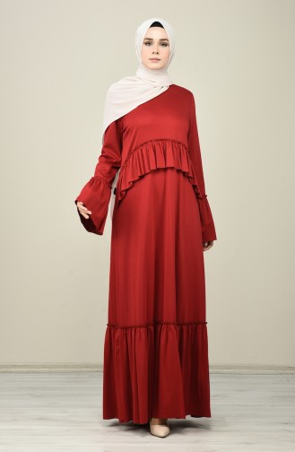 Pleated Dress Red 8086-02