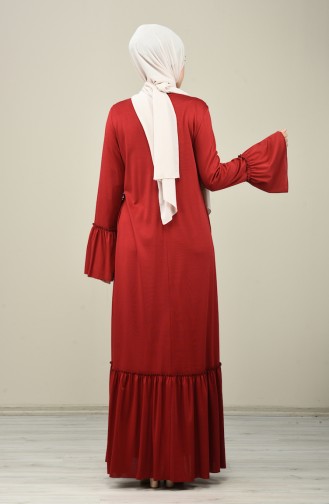 فستان مطوي أحمر 8086-02