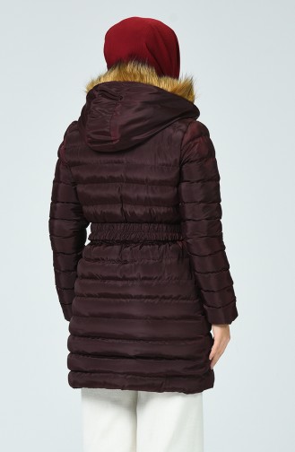 Hooded Quilted Jacket Bordeaux 0553-02