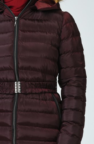 Hooded Quilted Jacket Bordeaux 0553-02