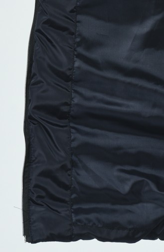 Hooded Quilted Jacket Navy Blue 0553-03