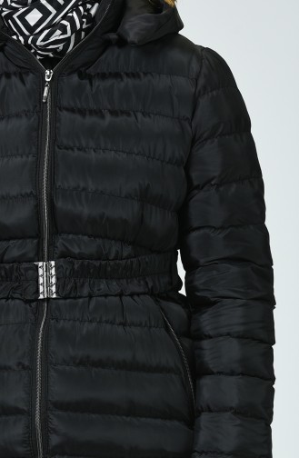 Manteaux Matelassé a Capuche 0553-04 Noir 0553-04