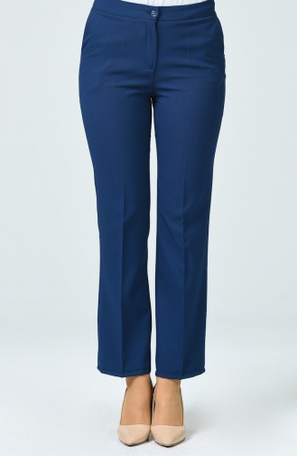 Pocketed Straight Trousers Indigo 2062-14