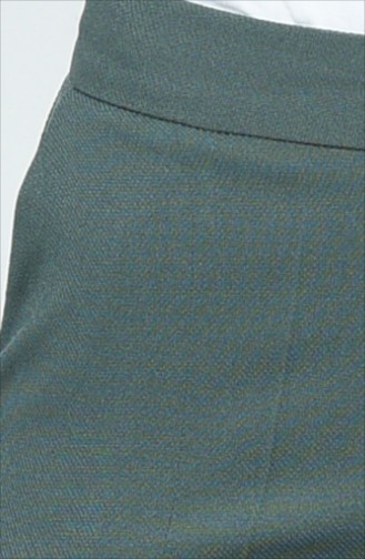 Pocketed Straight Trousers Dark Green 2062-15