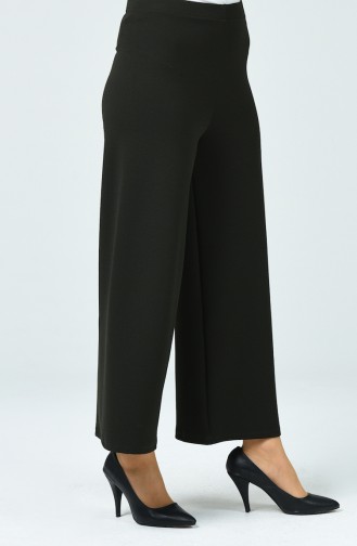 Elastic wide-leg Trousers 5010-04 Dark Green 5010-04