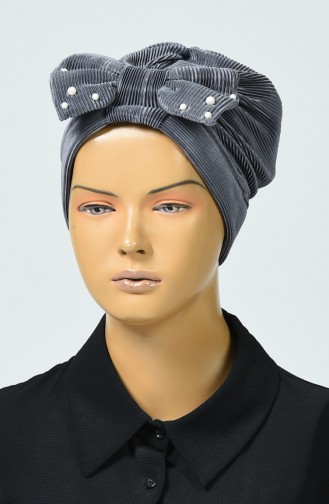 Beaded Bow Bonnet Smoky 7003-01