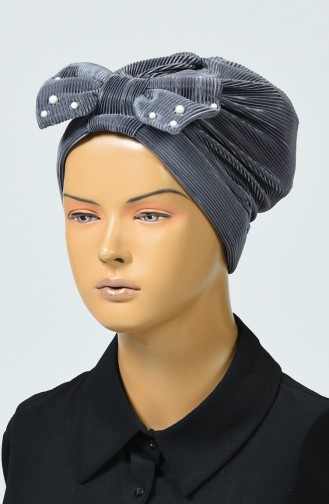 Beaded Bow Bonnet Smoky 7003-01