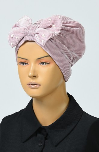 Beaded Bow Bonnet Rose Dried 7003-04