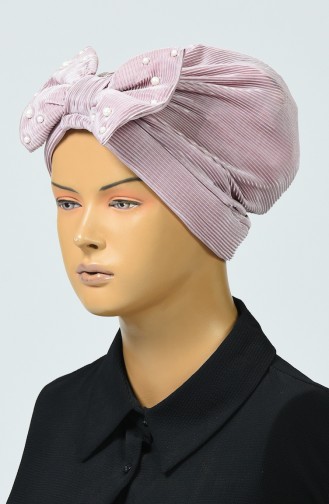 Beaded Bow Bonnet Rose Dried 7003-04