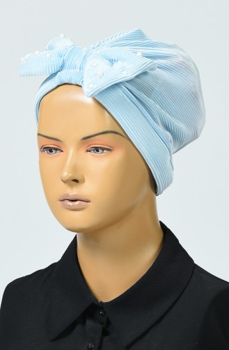 Beaded Bow Bonnet Baby Blue 7003-05