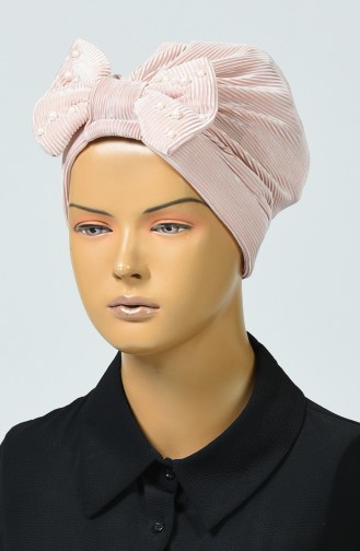 Beaded Bow Bonnet Beige 7003-08